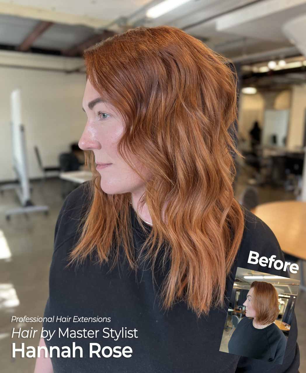 Professional Hair Extensions, hair by Master Stylist Hannah Rose