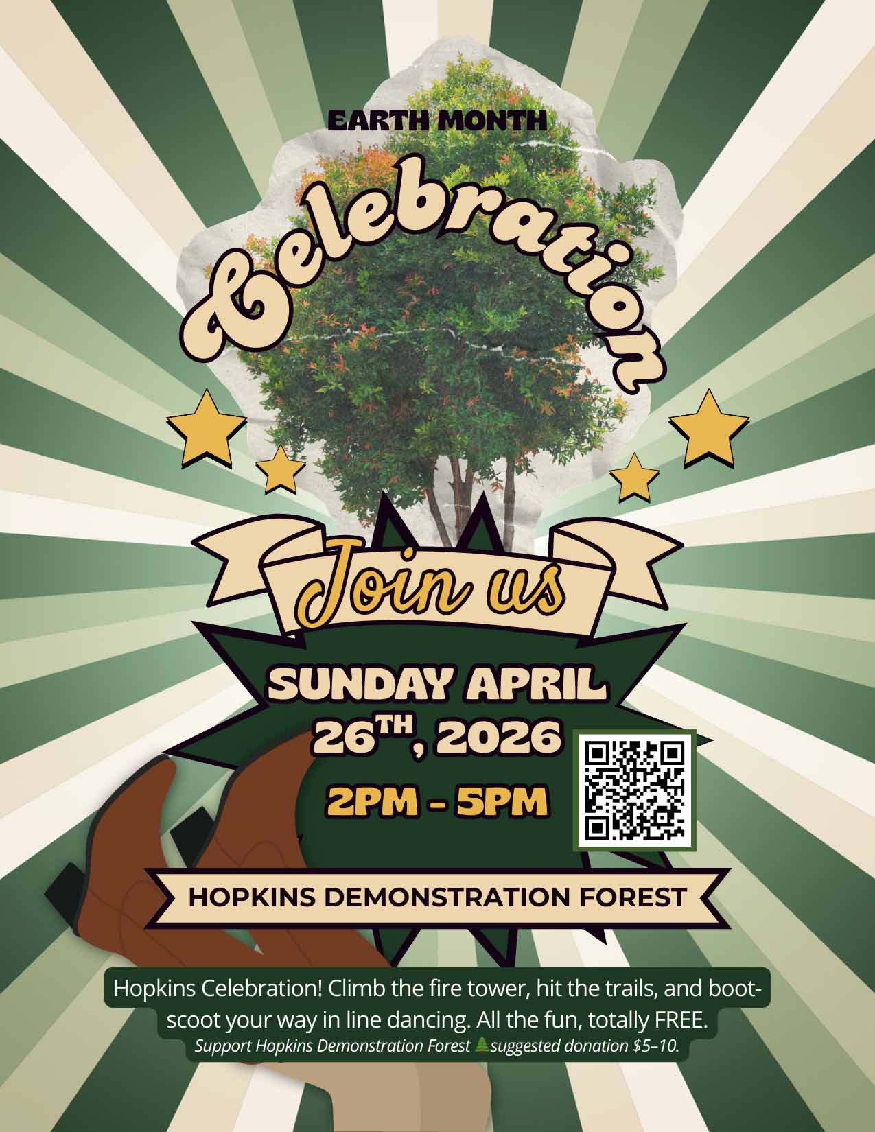 You're invited to our earth month celebration on April 26th, 2026 form 2pm - 5pm at Hopkins Demonstration Forest