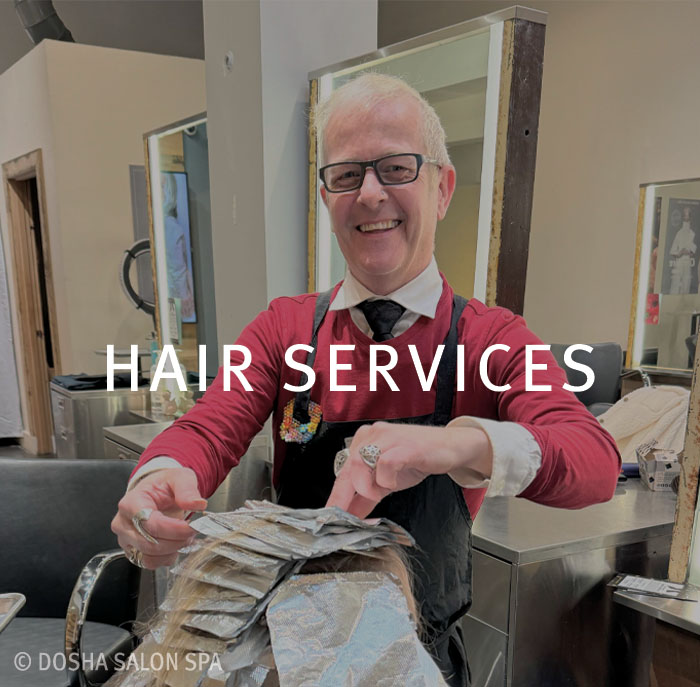 Master Stylist Daniel Toner in-salon with a guest