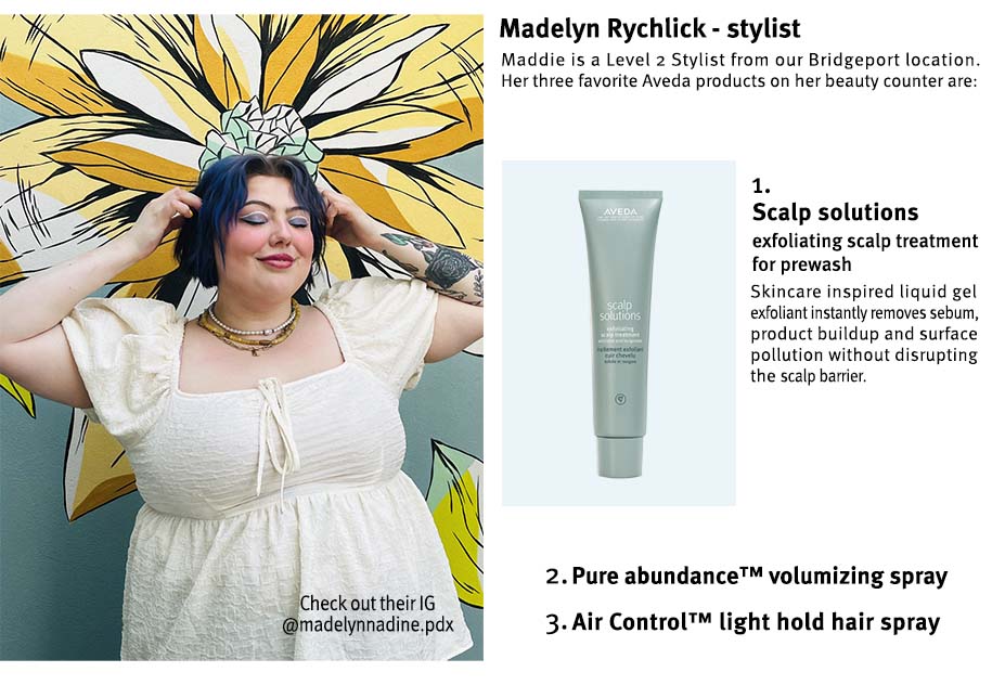 Image of Stylist Maddie's favorite Aveda products