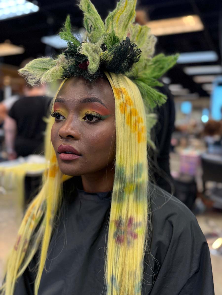 image of a model with hair done by dosha creative team for aveda congress