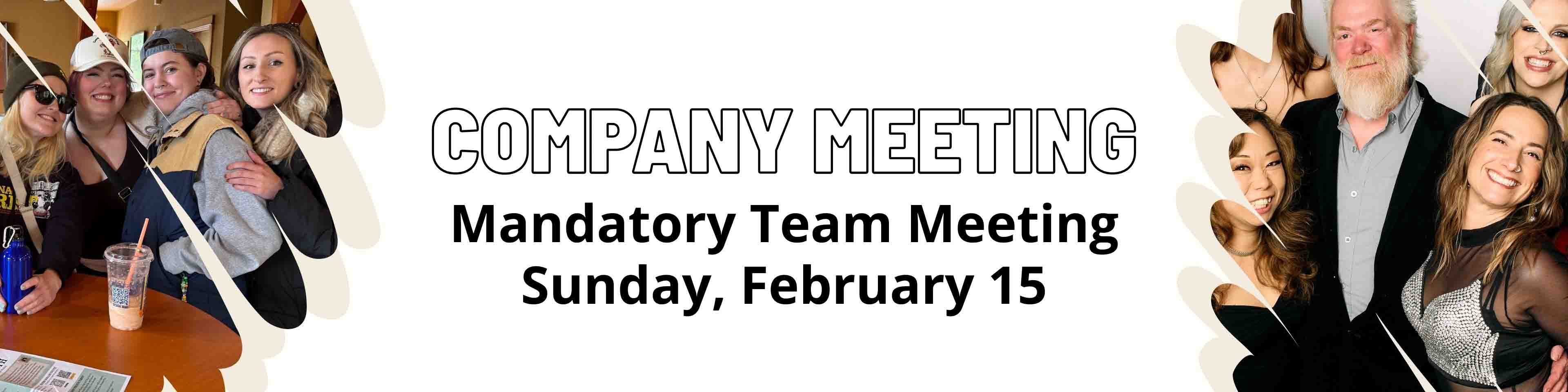 dosha team members in a banner for our company meeting