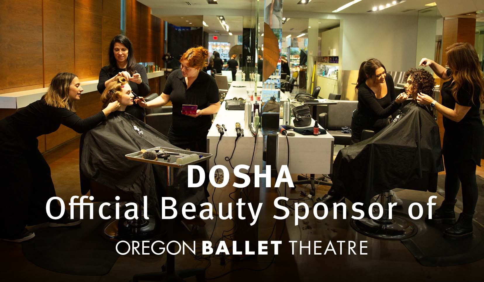 Image of oregon ballet dancers Ruby and Lauren with the Dosha Creative Team