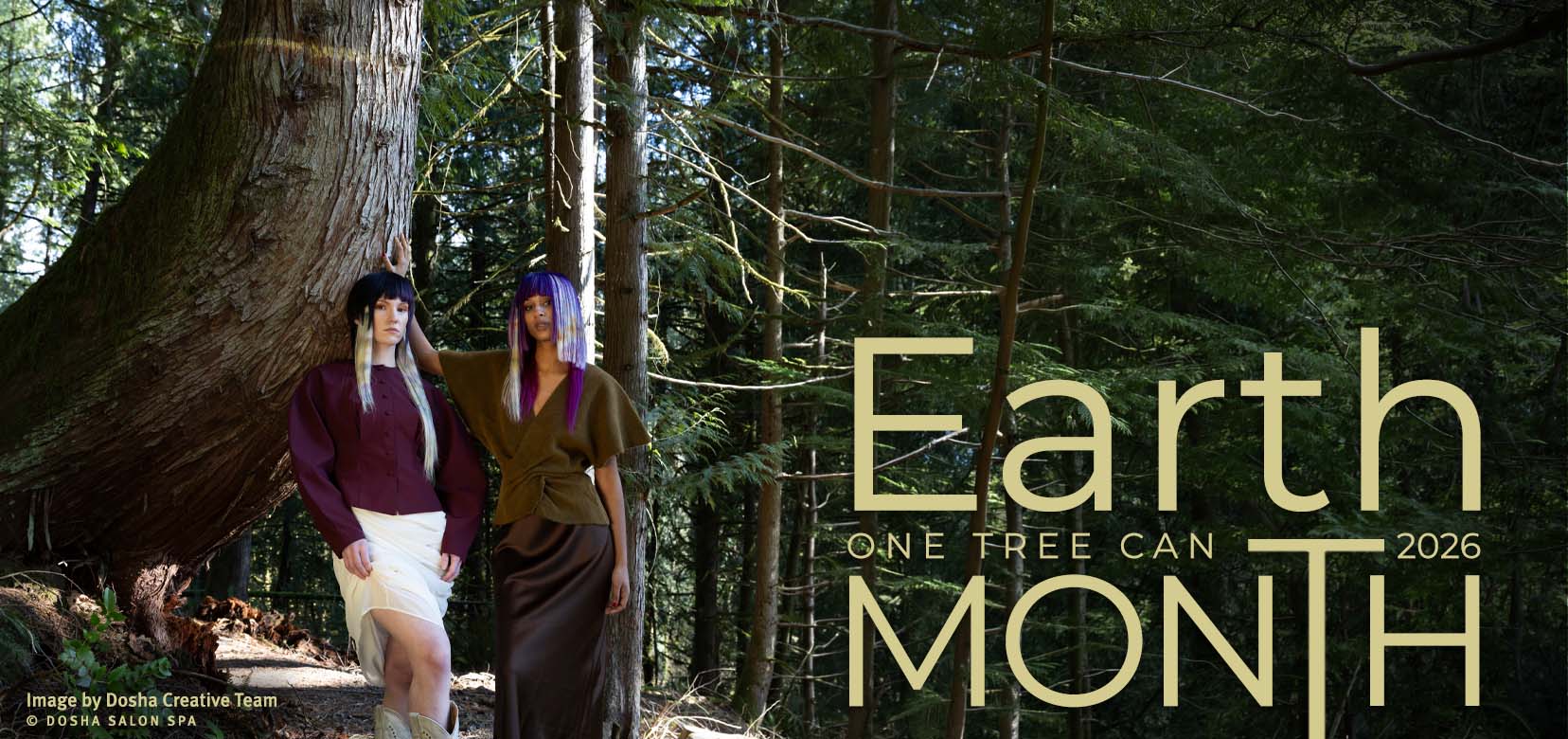 Dosha photoshoot of imprinted petals onto hair in a special technique created by  Dosha Stylists