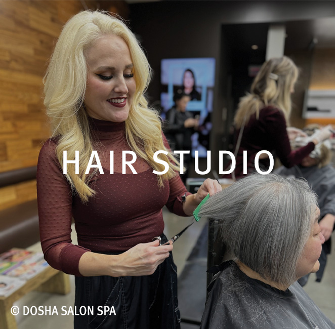 Image of master stylist at work in our hair studio