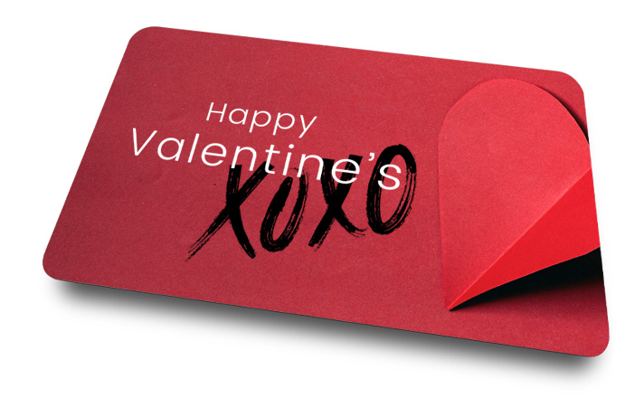 image of a red valentines card with XOXO