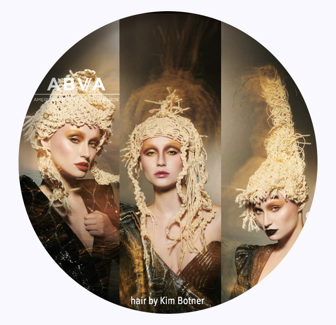 Kim Botner's award for 2025 hair sytlist of the year, American Beauty Vision Awards