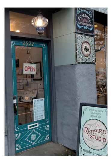 image of redbird studio storefront to purchase handmade gifts for valentine's day