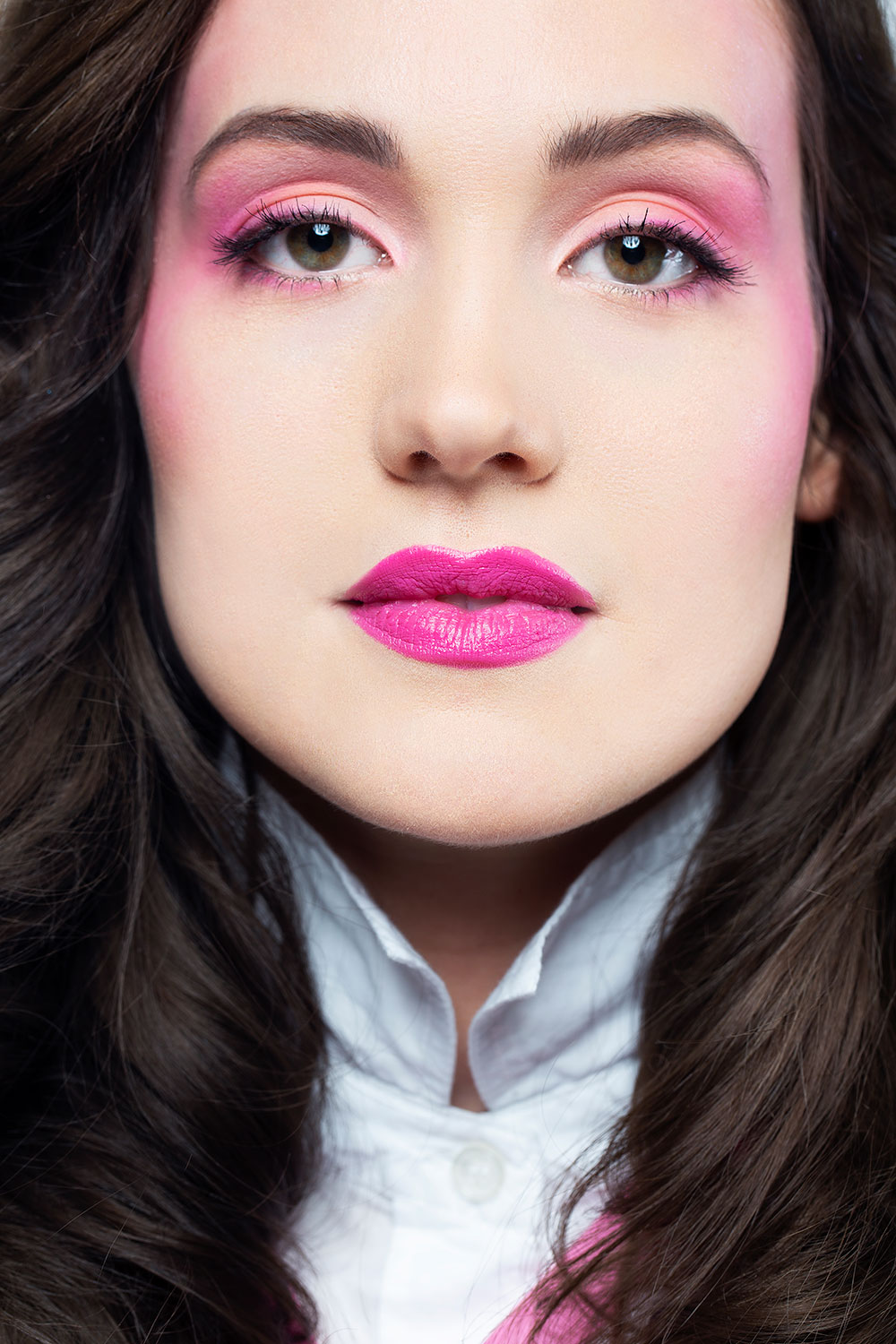 valentine's day, valentine, love, pink, makeup, hair, monochromatic