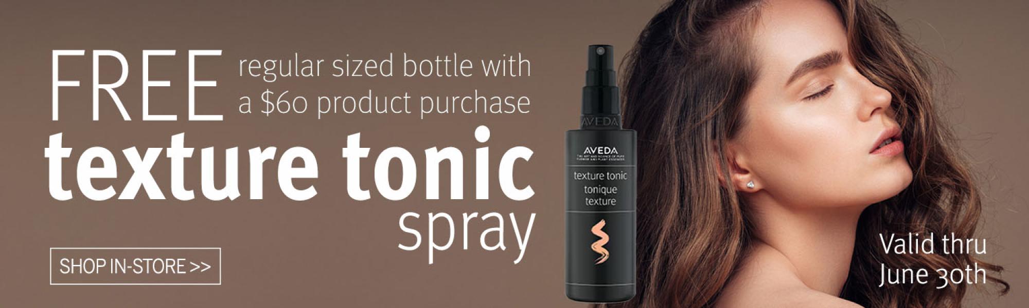 Image of our June Promo - Free regular sized bottle of texture tonic with a $60 product purchase