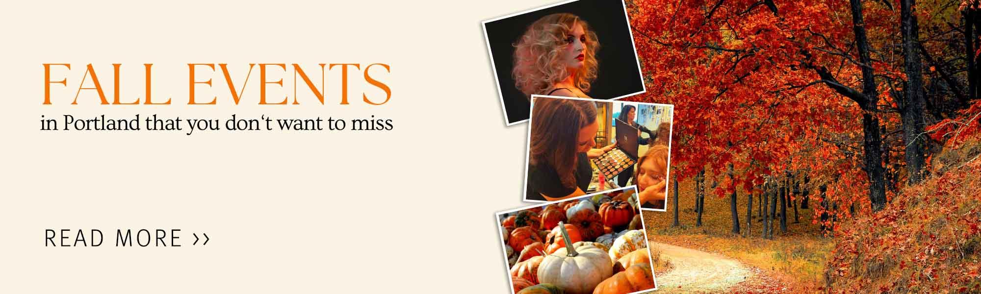 Image of fall events in portland including a haunted cabaret, open art studios and the pumpkin patch