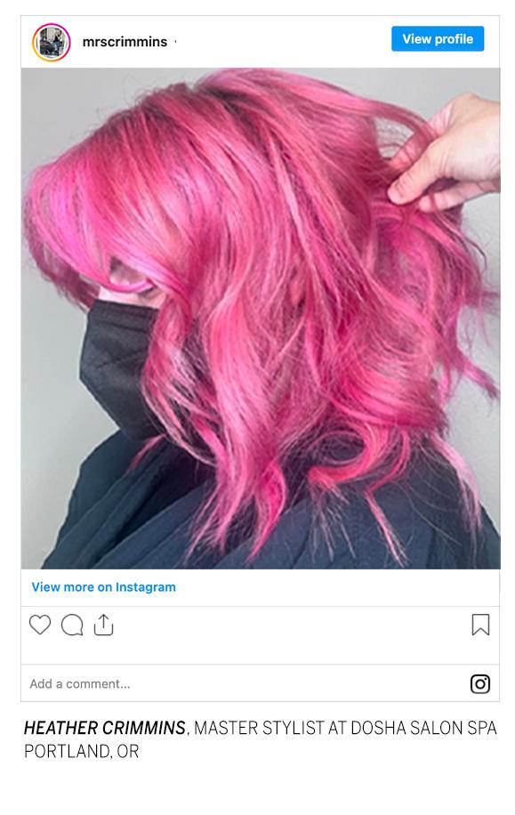 Image of an Instagram post for Master Stylist Heatehr crimmins