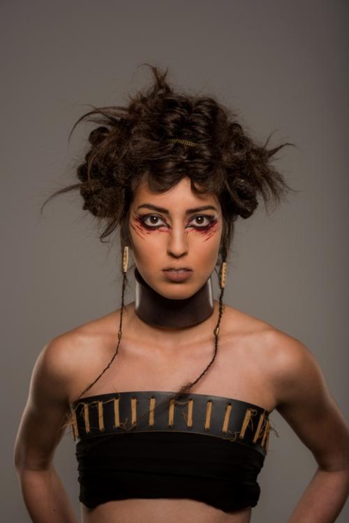 warrior tribal hair makeup editorial updo makeup strong bold