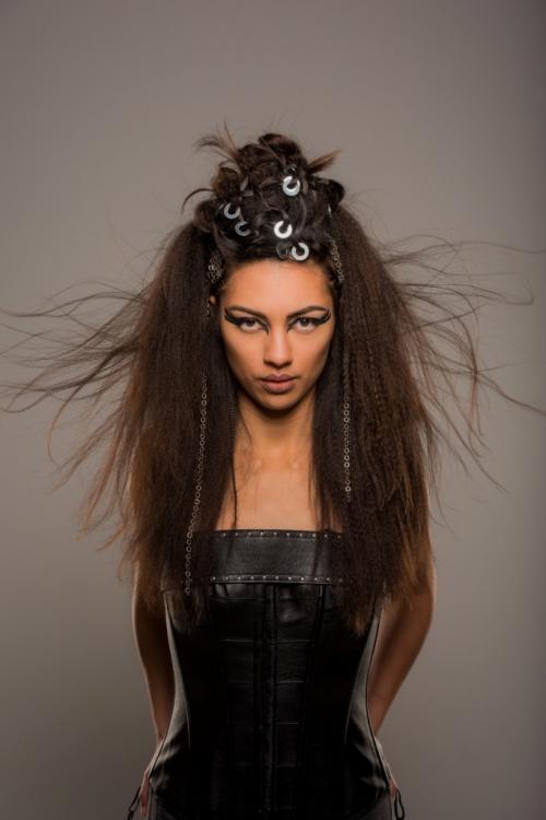 warrior tribal hair makeup editorial updo makeup strong bold