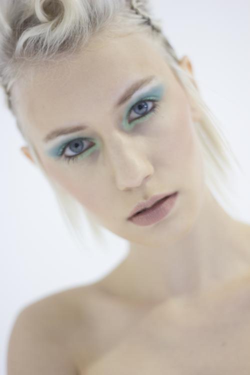 Hair and Makeup by Dosha Creative Team updo braid blue green turquoise faux hawk mohawk