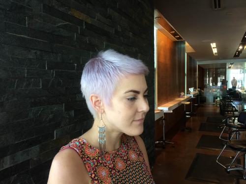purple hair pixie cut