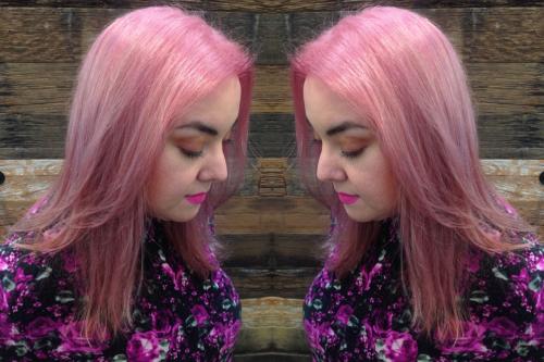 pink hair aveda hair color pastel colored hair dosha salon spa