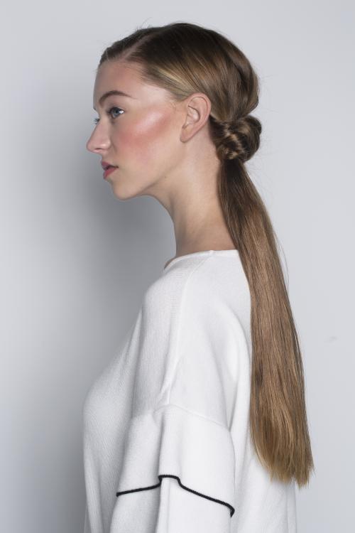 Hair and Makeup by the Dosha Creative Team pony ponytail bubble circle braid messy chic updo going out hairstyle date night dosha dosha creative team