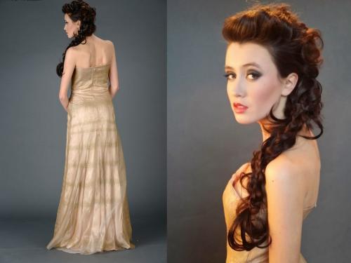 Cocoon Silk Designer Gown Side Braid Model